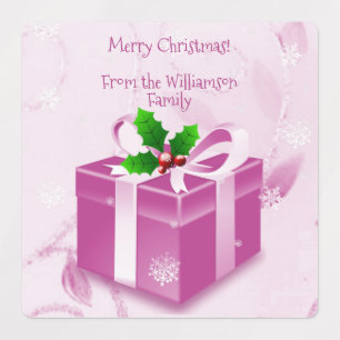 Pink Christmas Gift Baking Label