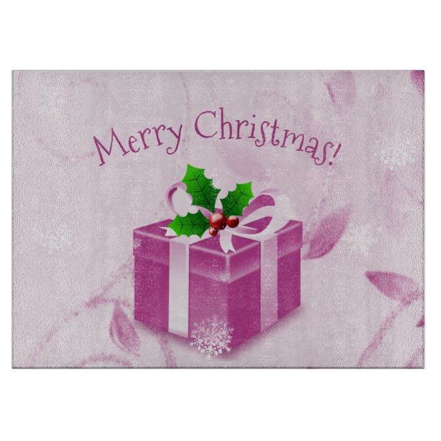 Pink Christmas Gift Cutting Board (Front)