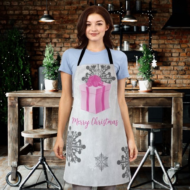 Pink Christmas Gift Holiday Apron (Pink Christmas Gift Holiday Apron)
