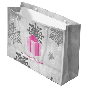 Pink Christmas Gift Holiday Gift Bag
