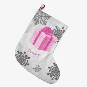 Pink Christmas Gift Holiday Stocking