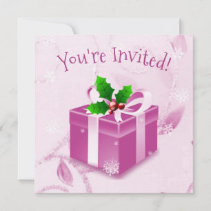 Pink Christmas Gift Invitation
