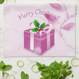 Pink Christmas Gift Kitchen Towel