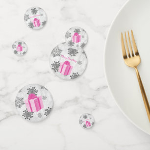 Pink Christmas Gift Table Confetti