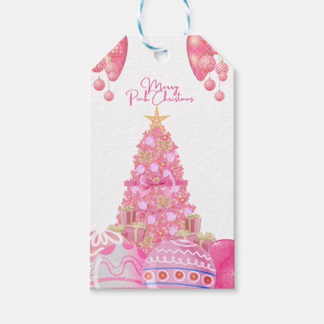 Pink Christmas Gift Tag (Front)