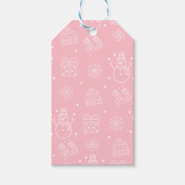 Pink Christmas Gift Tags (Front)