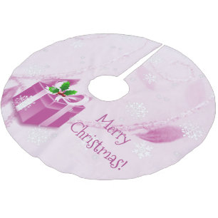 Pink Christmas Gift Tree Skirt