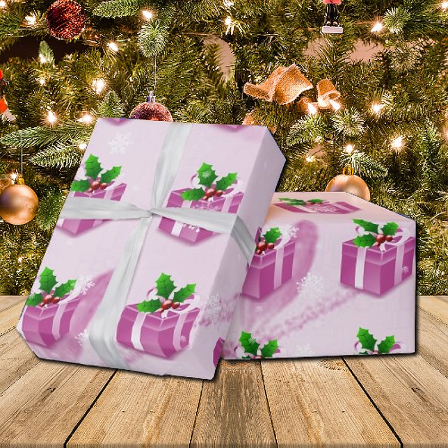Pink Christmas Gift Wrapping Paper (Pink Christmas Gift Wrapping Paper)