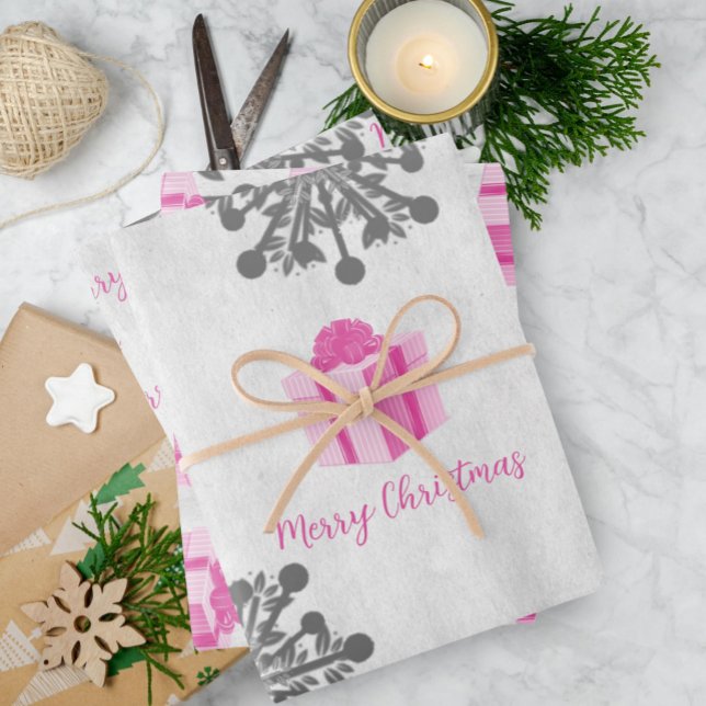 Pink Christmas Gift Wrapping Paper Sheets (Pink Christmas Gift Wrapping Paper Sheets)