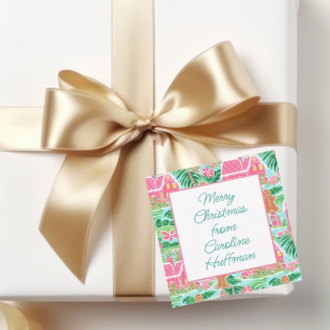 Pink Christmas Gingerbread Gift Enclosure Card (Creator Uploaded)