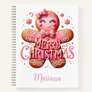 Pink Christmas Gingerbread Notebook