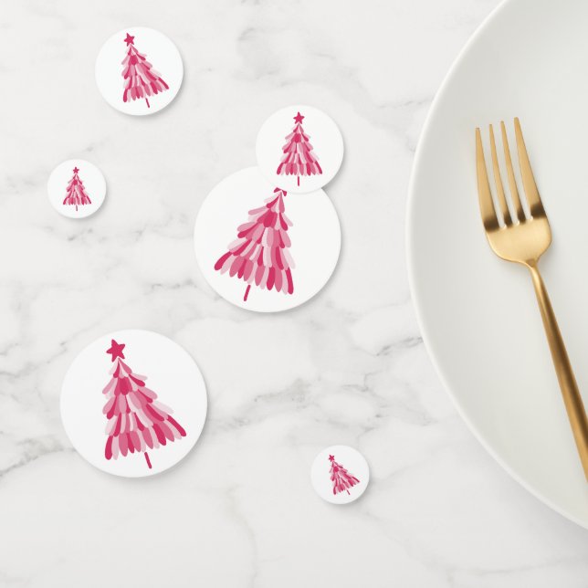 Pink Christmas Holiday tree Confetti (Group)