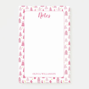 Pink Christmas Holiday tree Post-it Notes