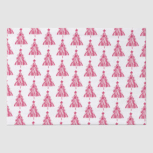 Pink Christmas Holiday tree Tissue Paper