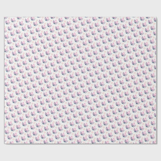 Pink Christmas Holly & Stars Coquette Wrapping Pap Wrapping Paper
