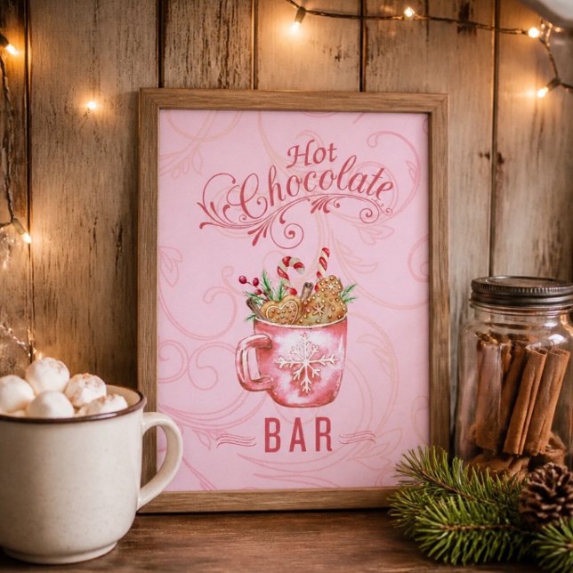Pink Christmas Hot Chocolate Bar Sign (Creator Uploaded)