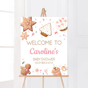 Pink Christmas Little Cookie Welcome Poster