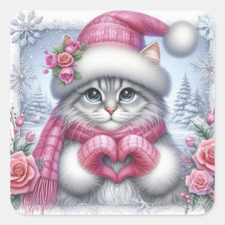 Pink Christmas Love Sticker