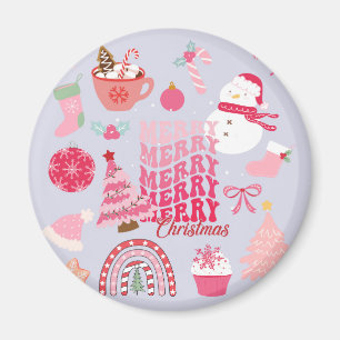 Pink Christmas Magnet