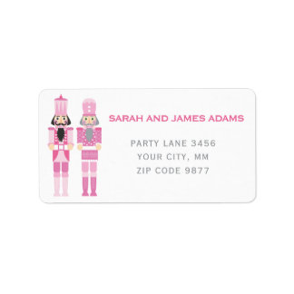 PINK CHRISTMAS NUTCRACKER ADDRESS STICKER