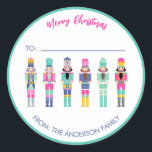PINK CHRISTMAS NUTCRACKER GIFT STICKER<br><div class="desc">Bright colours Nutcrackers collection</div>