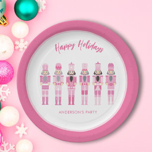 PINK CHRISTMAS NUTCRACKER PAPER PLATE