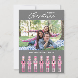 PINK CHRISTMAS NUTCRACKER PHOTO GREETING CARD