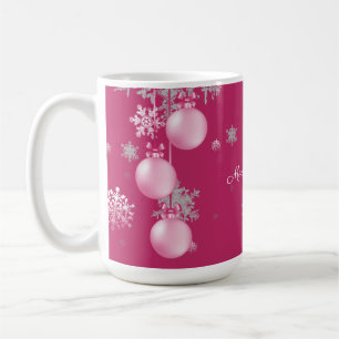 Pink Christmas Ornaments Mug