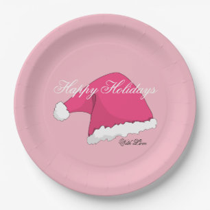 Pink Christmas Paper Plate
