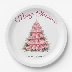 Pink Christmas  Paper Plate