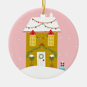 Pink Christmas Party Kids Birthday Holiday Ceramic Tree Decoration