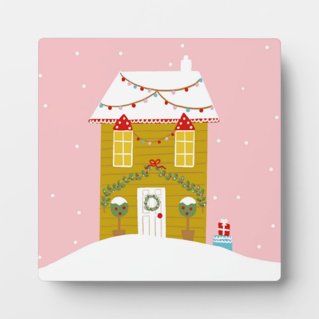 Pink Christmas Party Kids Birthday Holiday Plaque (Front)