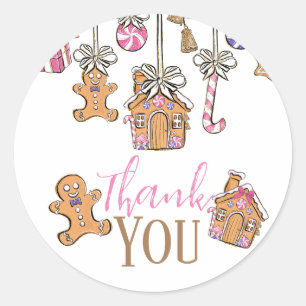 Pink christmas party thank you Sticker