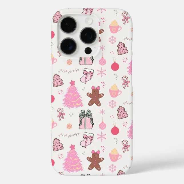 Pink Christmas Pattern Case-Mate iPhone Case (Back)