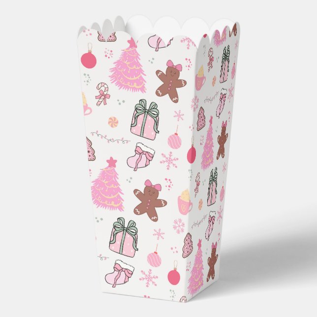 Pink Christmas Pattern Favour Box (Back)