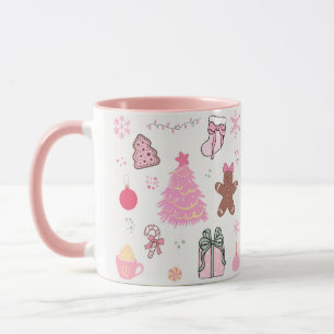 Pink Christmas Pattern Mug