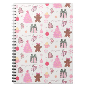Pink Christmas Pattern Notebook