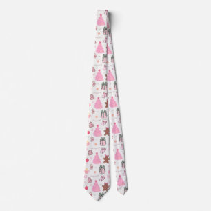  Pink Christmas Pattern Tie