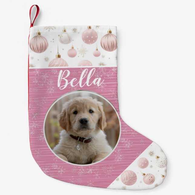 Pink Christmas Pet Christmas Stocking (Front)