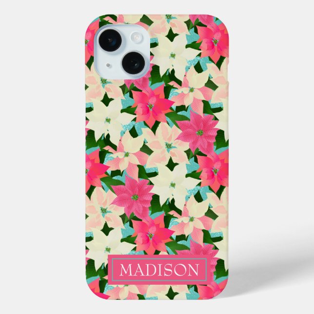Pink Christmas Poinsettia  Case-Mate iPhone Case (Back)