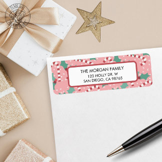 Pink Christmas Return Address
