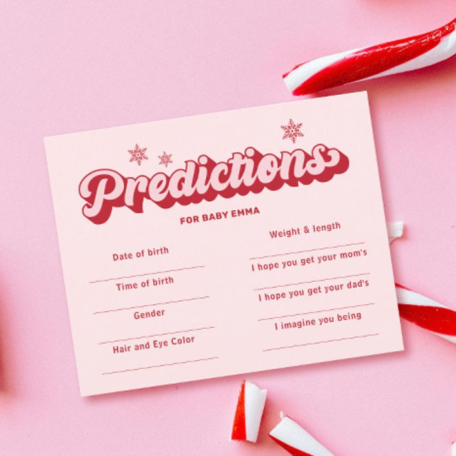 Pink Christmas Santa Baby Shower Predictions Game (Creator Uploaded)