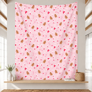 Pink Christmas Seamless Pattern Blanket