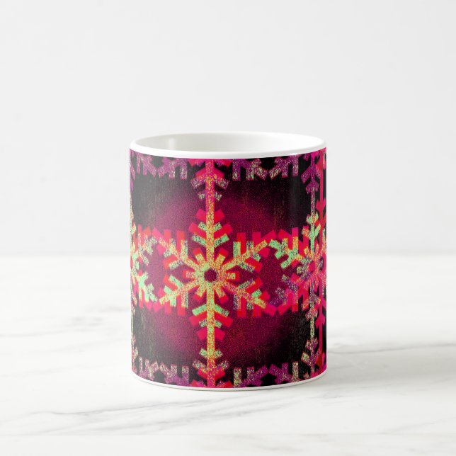 Pink christmas snowflake pattern coffee mug (Center)