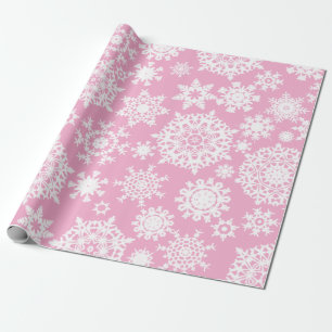 Pink Christmas Snowflake Pattern wrapping paper