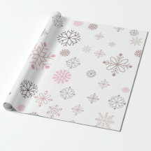 Pink Christmas Snowflake Wrapping paper