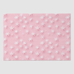 Pink christmas snowflakes tissue paper