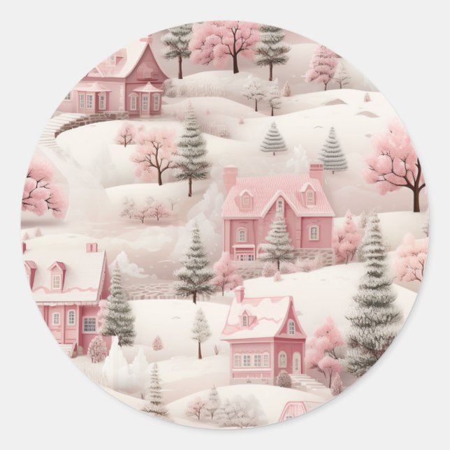 Pink Christmas sticker (Front)