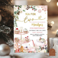 Pink Christmas Tea For Two Winter Birthday 