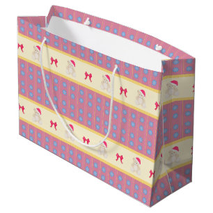 Pink Christmas Teddy Gift Bag - Large